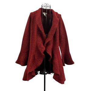 Susan Bristol Red Wool Knit Cardigan